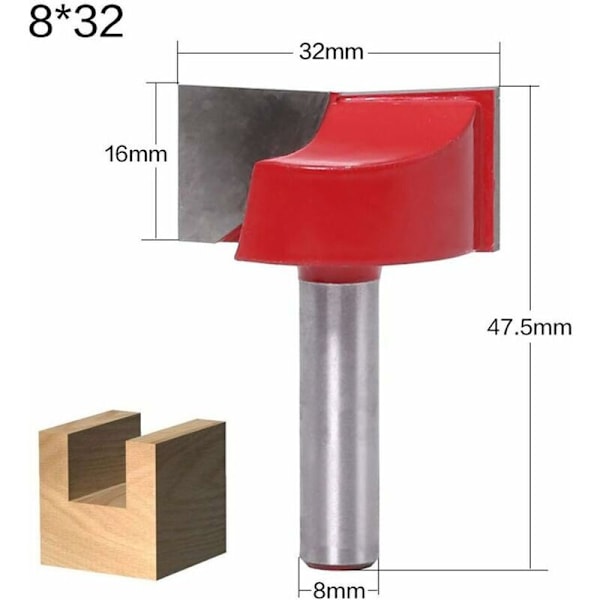 Router- och trimfrässet - Bottenfräsar för rengöring 8 mm skaft Träbearbetningsfräs 8 mm skaft Spolning Trim gångjärnsmortis mall 6 st/set