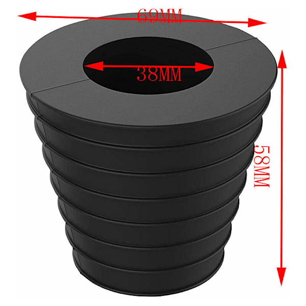 Parasollhållare med konisk bas, för hål i bord och stabilitet eller parasollbas, parasollställ, 1,5 parasoll (svart, 2 st)