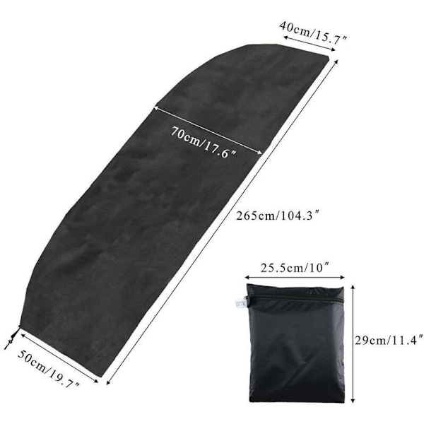 2,7m till 3,4m Cantilever Parasollöverdrag, Tjockt 420D Oxfordtyg, Vattentätt, Anti-UV Baldakin Parasollöverdrag med Luftventiler (265x40/70/50cm) - Svart