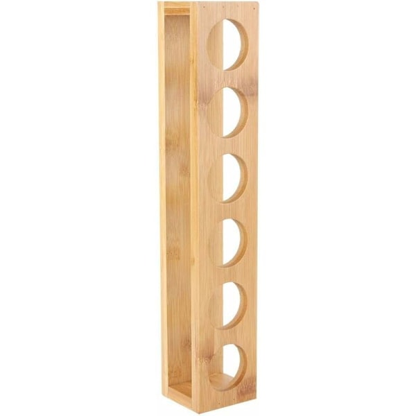 Träglasställ, 6-koppars glasställ, vattenglasställ, vinglasställ, bricka, glasställ (rakt glasställ / rå bambu)