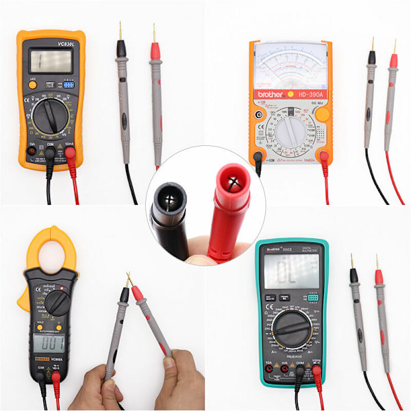 2 st Digital Multimeter Ledningsprovkabel 1000V 20A