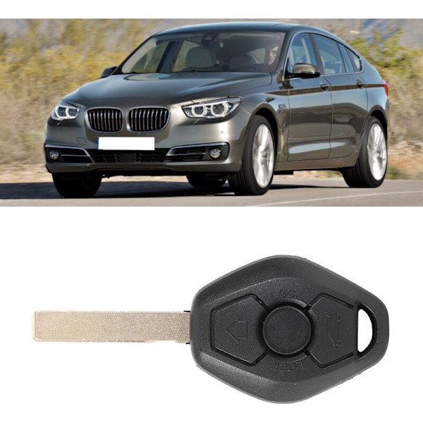 Svart bilnyckel fjärrkontroll 868Mhz 3 knappar Passar för 3/5-serien