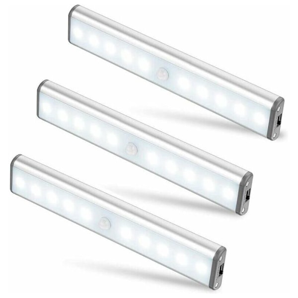 LED-lampa, Trådlös, USB-laddningsbar, Magnetisk, Rörelsesensor, 2 Belysningslägen, Bärbar. Garderobsbelysning Bärbara Nödljus Nattlampor för