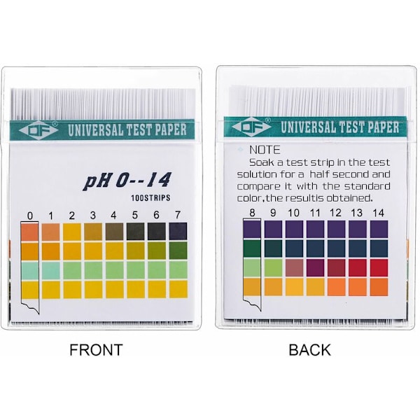 Universal pH-testremsor, Full Range pH-mätare, 0-14 pH och Kroppens Syra- och Alkalinitetsnivåer, 2 Förpackningar med 200 Remsor