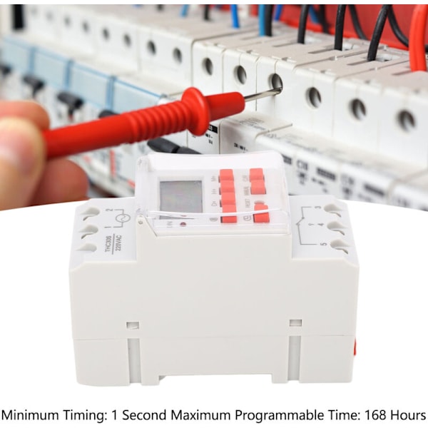 1 Sekunders Digital Timerbrytare 168 Timmars Kronograf 20 På/Av LCD-Display Programmerbar Timerbrytare för AC 220‑240v Apparater