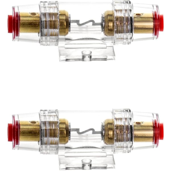 2 st AGU Inline Säkringshållare 4/8 AWG 12V-48V DC med 60A AGU Säkringar för Bilstereo/Larm/Förstärkare/Kompressorer