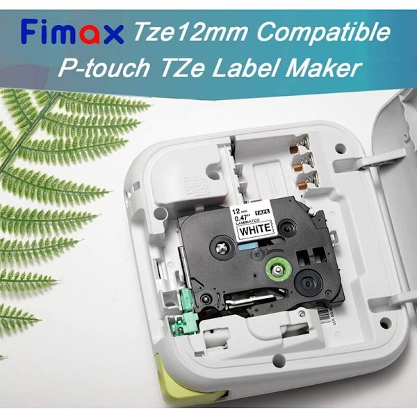 Fimax Kompatibel Brother Ptouch 1000 Tejpkassett TZe-231 TZe231 12mm 0,47 Svart på Vit, Påfyllning för Brother P touch 1000 PT-H107 H200 H100LB H110