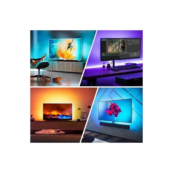 LED-remsa, LED-remsa, LED-remsa med färgbyte, tre knappar manuell, vattentät, 1M