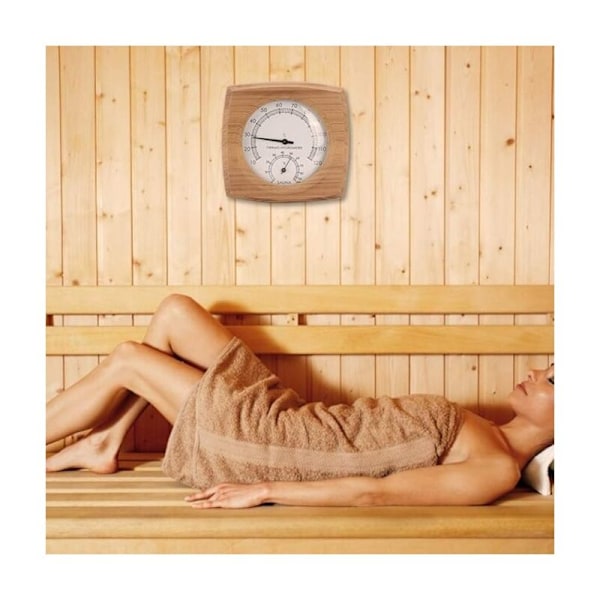 2-i-1 Trä Termometer Hygrometer Hammam Sauna Fahrenheit Tillbehör