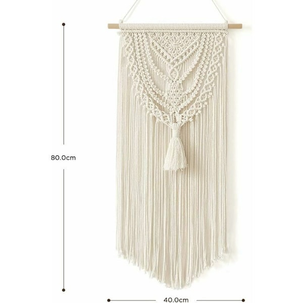 Macrame Väggbonad Tapet Vävd Heminredning Handgjord Bomull Boho Rumsdekoration - Beige