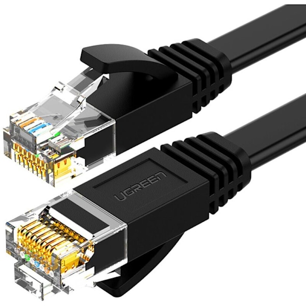 Platt RJ45 Ethernet-patchkabel Cat. 6 5m svart Snabb LAN RJ45 cat.7 10Gbps flätad nätverkskabel 0.5m svart