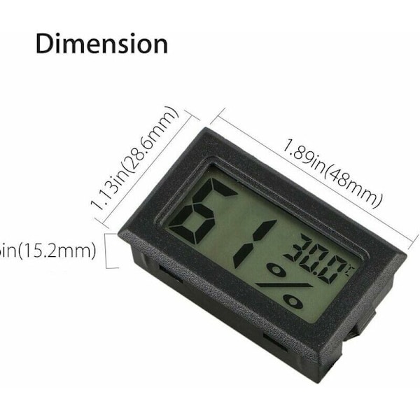 Mini Hygrometer Termometer, 3-pack LCD Digital Temperatur Fuktighetsmätare Termometer Fuktighetsmätare för cigarrhumidor Reptilinkubator Kyckling