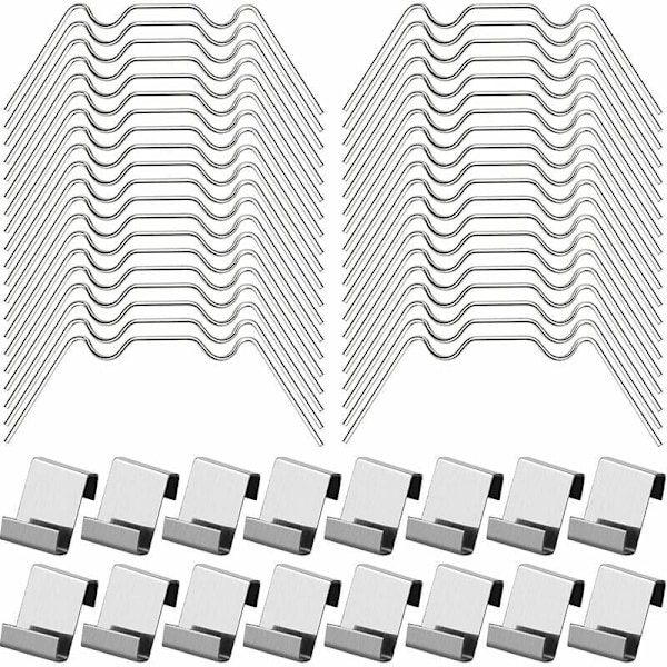 100 st Greenhouse Glazing Clips - Inkluderar 50 st Typ W Rostfria Klämmor och 50 st Z-Typ Klämmor för Växthusglas