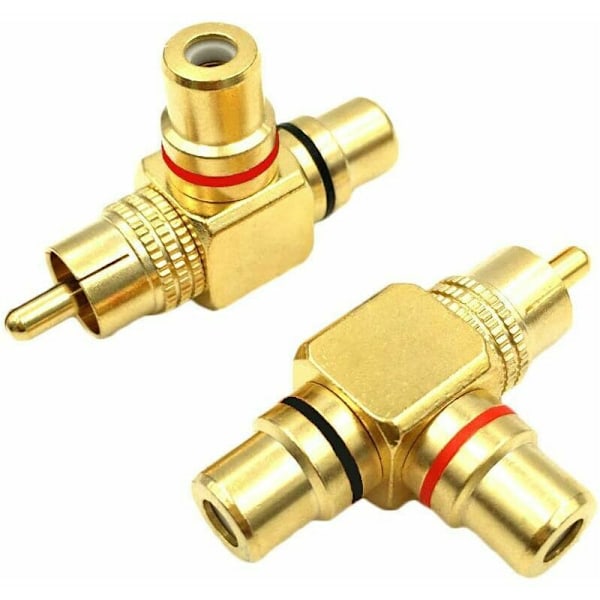 2 stycken Y-RCA-delare RCA hane till 2 RCA hona delare