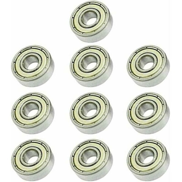 606ZZ Djupspårskullager 6 x 17 x 6 mm, 10 stycken, Dubbla metallskyddade miniatyrkullager, Lämpliga för skateboardlager, (Förpackning med 10