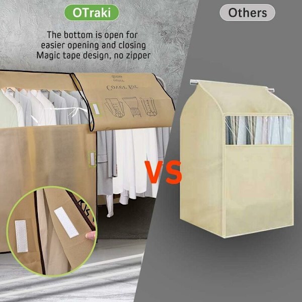 Dammskyddande Klädöverdrag Klädställskydd med Transparent Fönster Universal Klädöverdrag Skyddande Överdrag för Skjortor Klänningar Kostymer Rockar (120x110