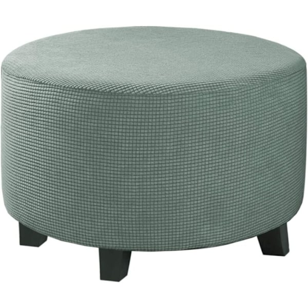 Rund Ottomansk Hölje Stretch Jacquard Pouffe Höljen, Fotpall Hölje Möbelskydd Pall Hölje med Elastisk Botten Halksäker, SMALL