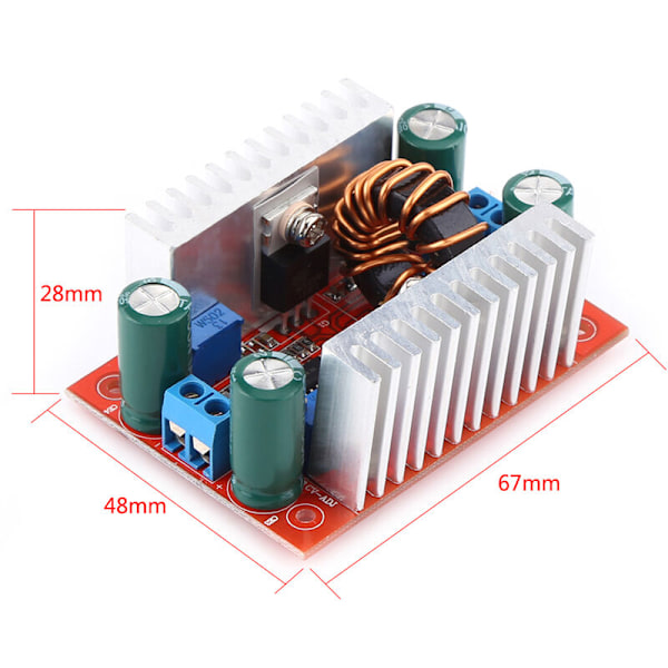 400W DC-DC Programmerbar Strömförsörjningsmodul Steg Upp Konverterare Mellan 8,5-50V Utgång 10-60V