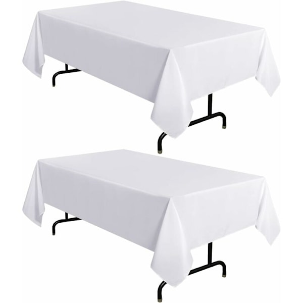 2-pack Beige Duksduk 60 x 84 tum, Rektangulär 4 fot Bordduk - Fläcktålig och skrynkelfri Tvättad Polyester Bordsskydd för Matbord, Buf