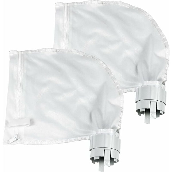 2-pack Poolrengöringsfilterpåsar Passar Polaris 360 och 380 Poolrengörare Dragkedja och Justerbar Design i Vit