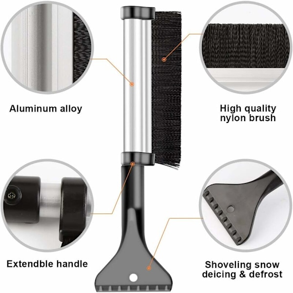 Is-skrapa, Snöborste och Is-skrapa Visp 2 i 1 Multifunktionell Is-skrapa för Bil Vindruta och Fönster Is-skrapa Snöskyffel