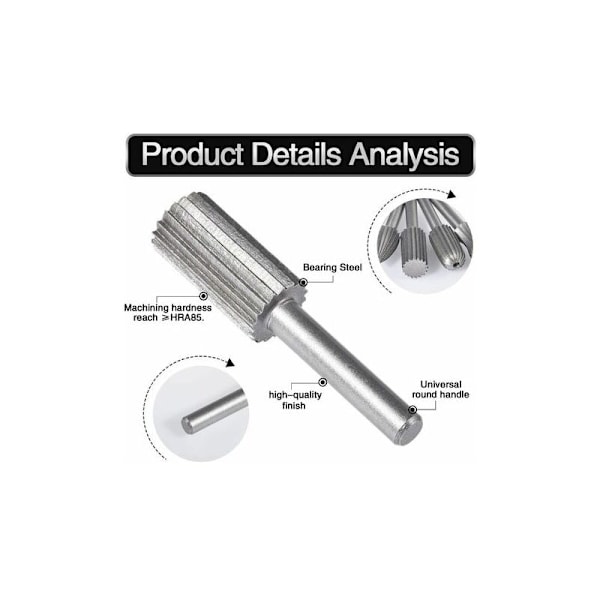 6-pack Dubbelskurna Tungsten Rotationsfräsar 6mm Tungsten Skaft Filning/Gravering/Slipning Bits för Rotationsverktyg