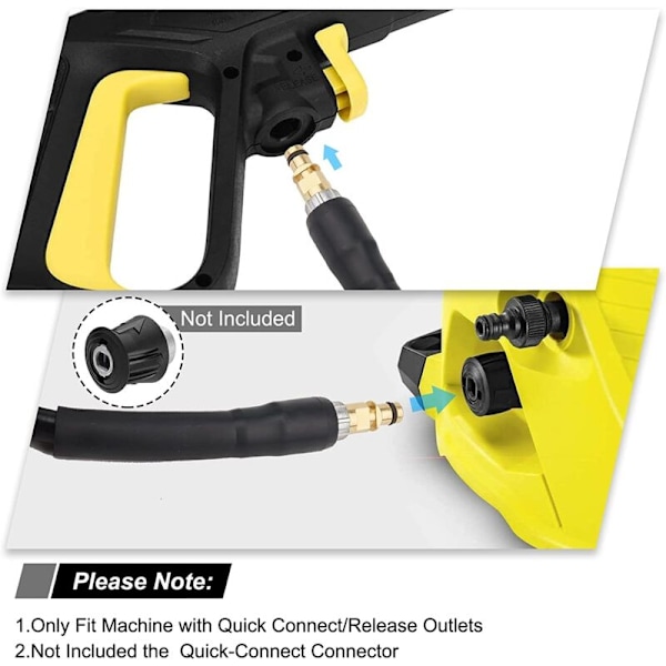 Högtrycksslangförlängningspip för Karcher K-serie K2 K3 K4 K5 K6 K7 Trycktvätt Click Plug Snabbkoppling - 6M