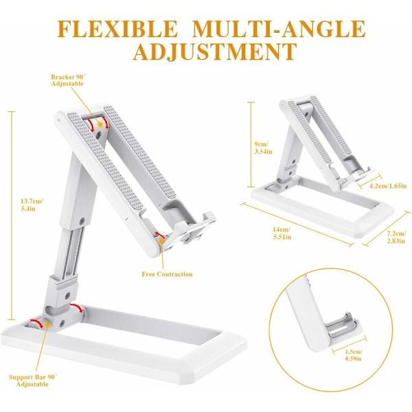 Telefonställ, Bärbart Skrivbordsställ Multi-Vinkel Justerbart Smartphone Ställ PC-Docka för iPhone 13 Pro/13/12 Pro Max, iPhone 11, Se, XR, P30, S20 och Andra Enheter