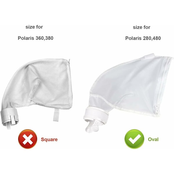 Poolrengöringsväska för 280 eller 480, Ersättningsväska i nylon med blixtlås - 2-pack