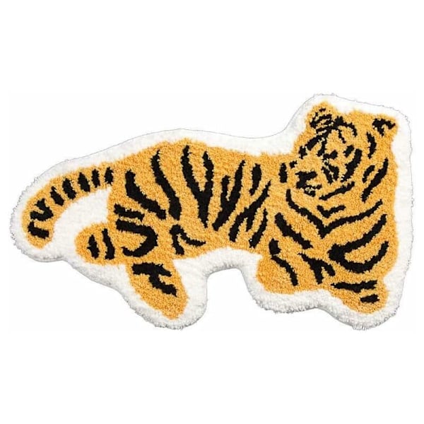 Söt Mjuk Tigerformad Djur Badmatta Area Matta för Sovrum Badrum Kök Golv Vattenabsorption Halksäker Liten Matta Dörrmatta Barnrum Lekmatta