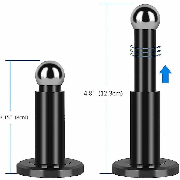 Justerbar Höjd Magnetisk Dörrstopp, Magnetisk Dörrstopp, 304 Rostfritt Stål Dörrfäste med Vägg- och Golvmontering (Rostfritt Stål Färg)