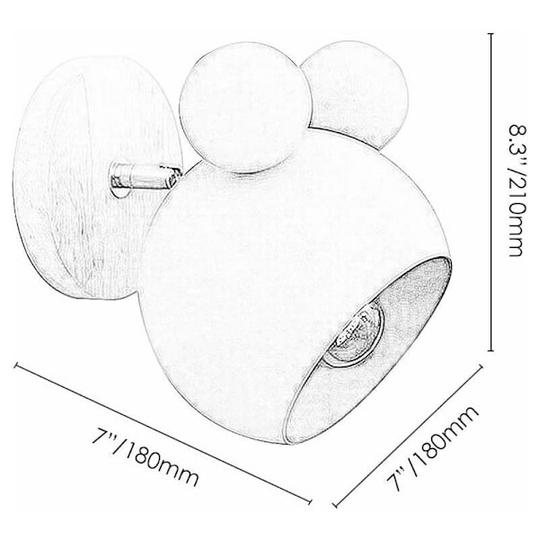 Nordisk Stil Söta Träbjörn Inomhus Vägglampa Sänglampa Läslampa för Sovrum Vardagsrum Barnrum (Vit, 181821cm)——