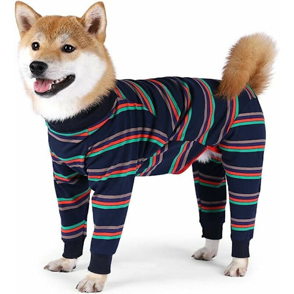 Hundpyjamas Flexibla Djursömn Jumpsuit Andningsbar Hundnattkläder Bekväma Valp Fyra Ben Återhämtningsdräkt Tröja Nattkläder Onesie för Medelstora Hundar