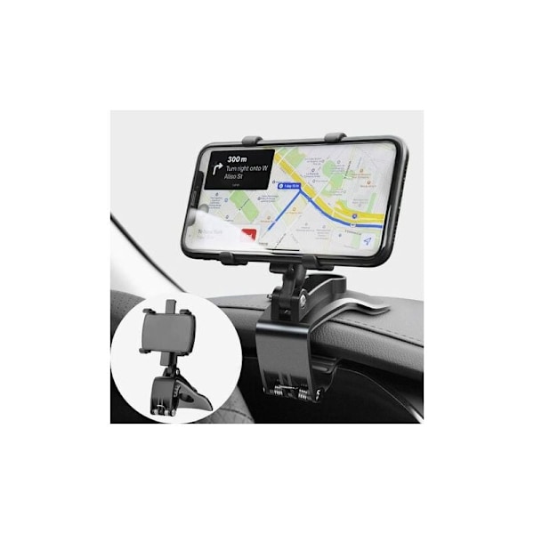 Biltelefonhållare 360 Graders Rotation Instrumentbräda Mobiltelefonhållare Biltelefonfäste för GPS och 4-7 Tums Smartphones 1st Svart