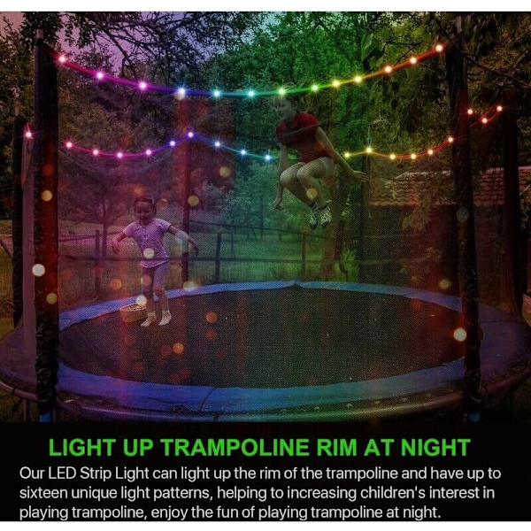 Trampolinlampor, Fjärrkontroll Trampolinlampa för Trampolin, 16 Färgändringar Själv, Vattentät, Super Ljus för Utomhus Nattlek, Gå