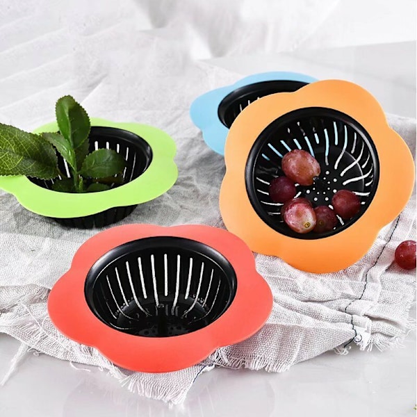 Grill 4-pack Plast- och Silikonavloppsskydd - Lätt att rengöra