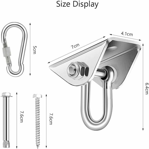 Takkrok för hängmatta, gungor med sexkantskruvar och ankare passar trä- eller betongvägg för att hänga stol, slagpåse, yogarep etc.