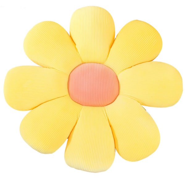 Kastkudde Daisy Blomma Kastkudde Mjuk Sittdyna Plush Kudde Grön Golv Gul 4040cm