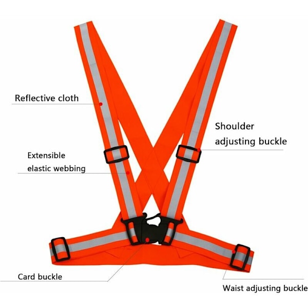 2-pack Reflexväst, Justerbar Säkerhetsväst Reflexväst Signalväst för Vuxna/Barn Cykling