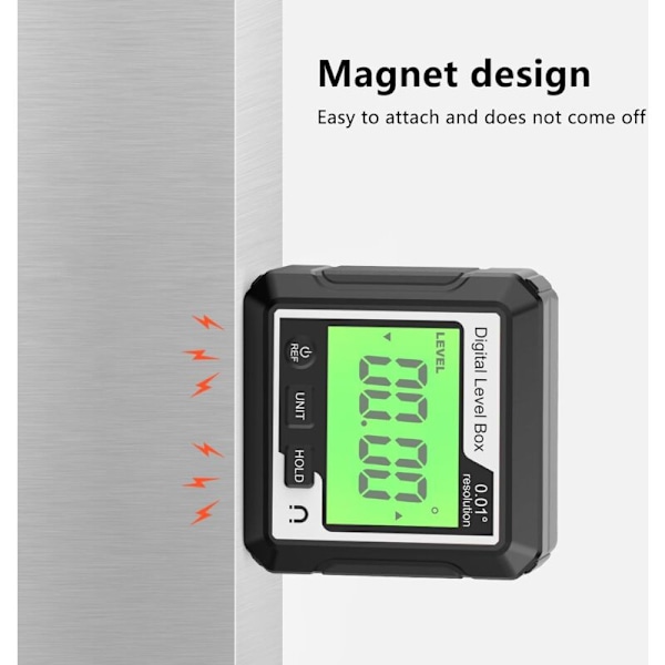 Digital Vinkelmätare Bakgrundsbelyst LCD Digital Vinkelmätare Magnetisk Vinkelmätare Bärbar Vinkelmätare Batteridriven Mätverktyg Vinkel Funktion