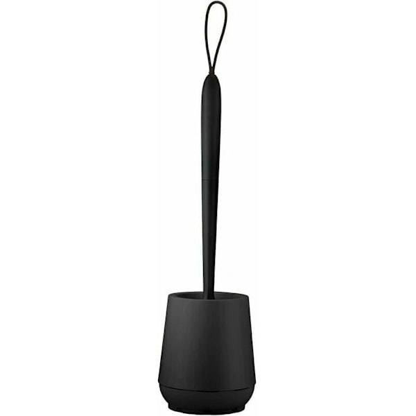 Toalettborste och hållare, Silikon Toalettborste med Hållare, Toalettborste och Hållare med Avtagbar Avlopp, Pedestal RV Toalettborste - Svart