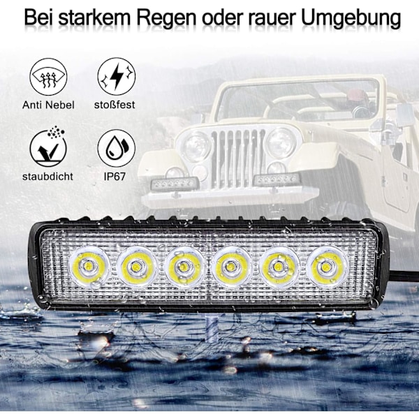 4 x 18W LED arbeidslys, LED ekstra frontlykter