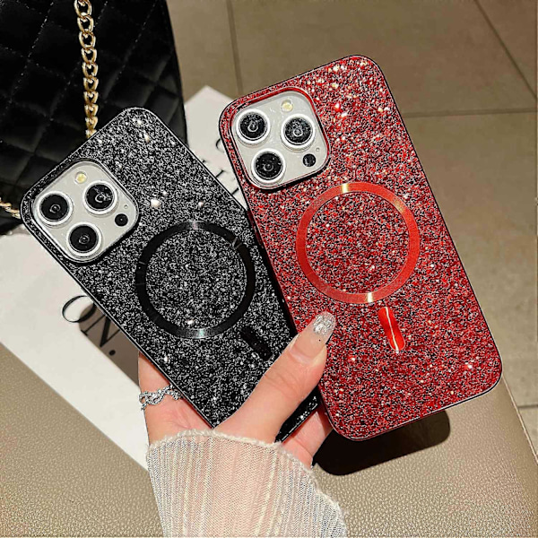 iPhone 13 Pro magneettikotelo TPU+PC Glitter Sparkling -galvanointi puhelinkuori