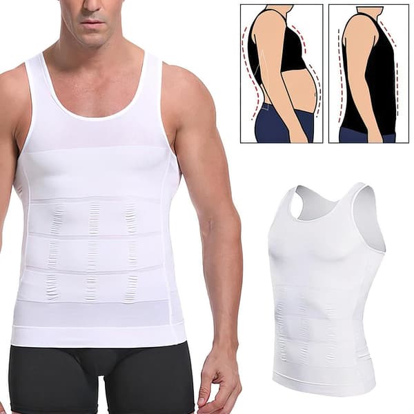 Figursyet Tanktop til Mænd - Korrigerende L (Hvid)