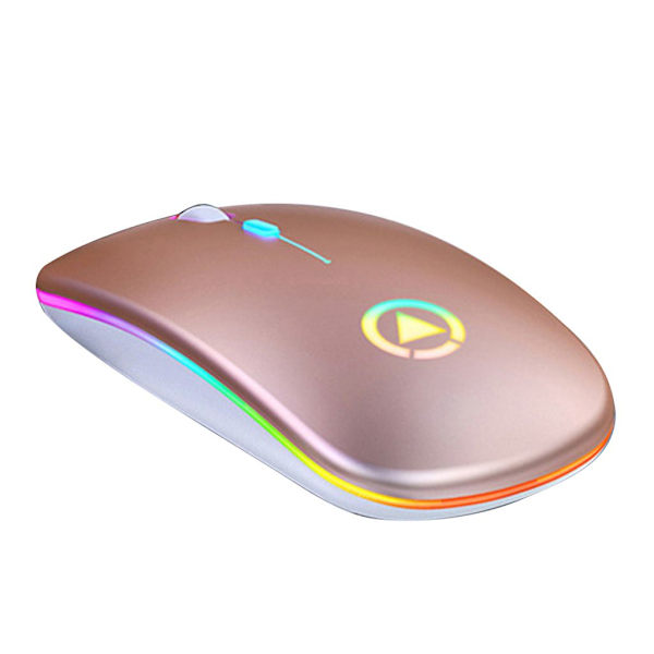 Oppladbar Trådløs Stille Farge LED Mus Gamingmus