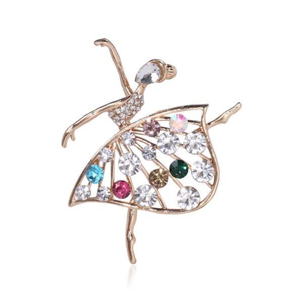 Motelegering uthulet rhinestone-brosje