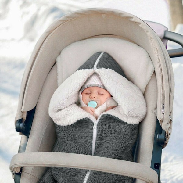 Baby Vinterfilt Swaddlingfilt Sovkudde för Spjälsäng