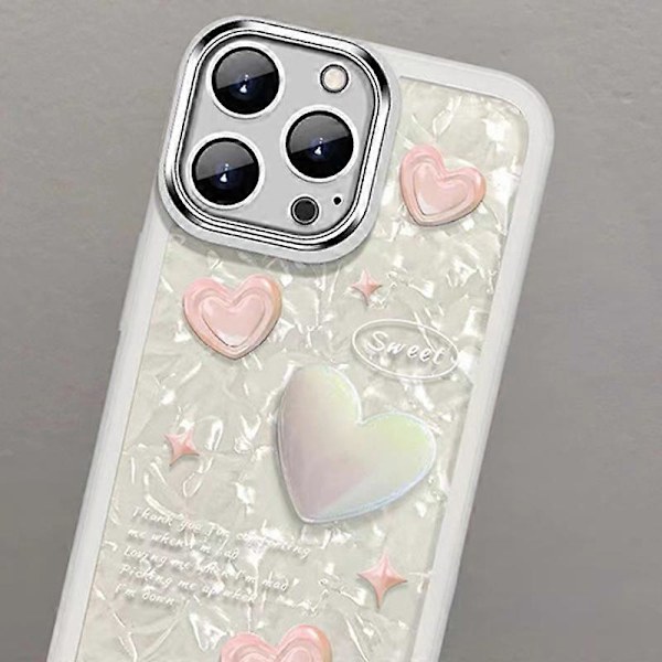 iPhone 13 Pro Max TPU-puhelinkotelo, iskunkestävä, sydänkoristeella ja kantohihnalla