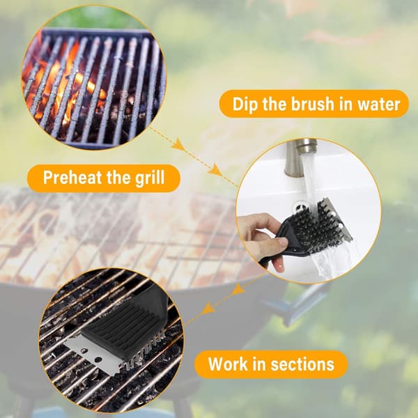 4 kpl Grill Harja Grillinpuhdistusharja Teräksestä Valmistettu