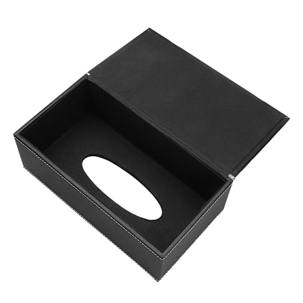 Konstläder Vävnadslåda Vävnadsdispenser, 25*14*9.5cm (Svart)